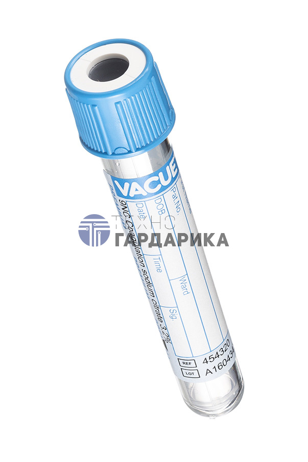 Пробирка вакуумная для коагулологических исследований 3.6мл Пробирка вакуумная для коагулологических исследований 3.6мл