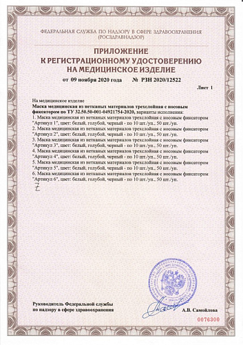 Маска медицинская трехслойная МЕДФАРМСИТИ 50 штук Маска медицинская трехслойная МЕДФАРМСИТИ 50 штук